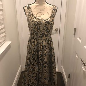 Donna Morgan beaded Gold Grey Black dress Sz 8